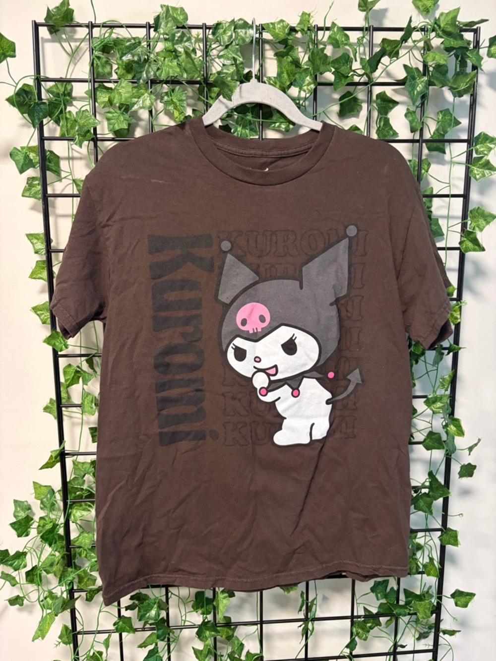 Sanrio Kuromi Graphic Tee — Brown with White